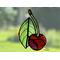 Cherry stained glass ornament in direct sunlight.