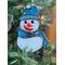Close up of Snowman Ornament in Christmas Tree.