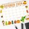October 2024 Harvest Theme Cute Calendar Printable