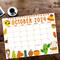 October 2024 Harvest Theme Cute Calendar Printable