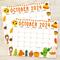 October 2024 Harvest Theme Cute Calendar Printable