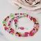 Pink glass beaded choker necklace, with hearts.