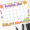 Groovy Retro October 2024 Calendar Printable