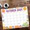 Groovy Retro October 2024 Calendar Printable