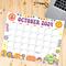 Groovy Retro October 2024 Calendar Printable