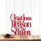 Christ Jesus is the Reason for the Season metal word wall art, in red gloss powder coat.