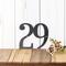 2 digit metal house number sign, in silver vein powder coat.