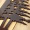 Close up of copper vein powder coat on our custom family name sign.