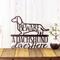 A Dachshund Lives Here metal wall art, with Beware, in copper vein powder coat.