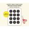 Black and Gold 
Happy New Year 2025 Cupcake Toppers Printable