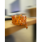 This is a beautiful flashy orange bracelet. I made it on memory wire, which makes it easier than many single bracelets.