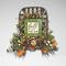 Rustic fall tobacco basket wreath with berries, greenery, and a 'Fall Is In The Air' sign. Perfect for farmhouse autumn door decor.