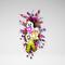 Handmade Halloween wreath with colorful ghost design and sparkly purple, green, and orange accents, perfect for your front door decor.