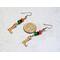 Halloween Witches Boot Yellow Striped Charm Earrings