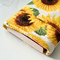 the inside of the padded book pouch matches the outside of the floral book cover