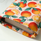 the inside of the padded book pouch matches the outside of the fruit book jacket
