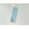this blue bookmark has a blue background with a girl reading in the bottom left hand corner with clouds in the sky