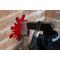 hanging wooden wall-mounted knife hook with red blood splatter - horror-themed wall hat hooks - horror decor
