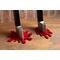 pair of wooden wall-mounted knife hooks with red resin blood splatter and red blood drip options - horror-themed wall hooks - horror decor