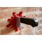 hanging wooden wall-mounted knife hook with red blood splatter - horror-themed wall hooks - horror decor - hook for hat, jewelry, towel
