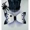 Black base w/ lavender tulle, white w/ bats & glitter top. Small spider charm on top left. Option to swap out spider charm for rhinestones. 