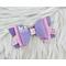 Lavender & pink glitter 4 layer bow. Top left corner of bow has iridescent pink embellishments. Bow is approx 4 x 2 & is sold individually. 