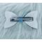 Back View of all layers of blue and white glitter and rhinestone hair bow. Bow is sold individually.  