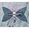 Back view of black and pink glitter faux leather tulle hair bow. Bow is sold individually. 