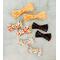 3 different 2" ribbon hair bows; colorful dots, black ABC's & apples, & colorful numbers. Also come in 3" sizes. 