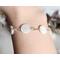Mother of Pearl Sterling Silver Bracelet on wrist