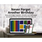 Image of calendar on a laptop with 3 cellphones displaying ecards - Never Forget Another Birthday, Google Sheets Birthday Calendar