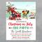 Christmas in July BBQ and Pool Party Invite