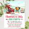 Christmas in July BBQ and Pool Party Invite