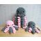Plush jellyfish mama and babies, gray and pink