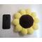 Crochet Plush Sunflower Pillow