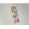 this fall bookmark has a beige background with the word fall in large print with flowers coming out of it and leaves in brown, red and yellow all over it