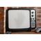 front view of hanging wall-mount Retro TV LED Lightbox Sign with creepy hand for Horror Movie Fans, Gamers, Bedroom Decor - light wall art 