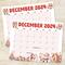 Vintage Whimsical December Calendar Printable