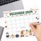 Retro December Calendar with Cute Style