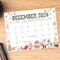 Cute Whimsical December Calendar Printable