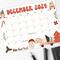Whimsical December Calendar with Cute Retro Art
