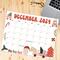 Whimsical December Calendar with Cute Retro Art