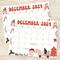 Whimsical December Calendar with Cute Retro Art