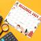 Whimsical December Calendar with Cute Retro Art