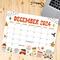 Printable Retro Theme December Calendar 