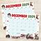 Cute Retro December Calendar with Fun Design