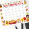 Printable Cute November Calendar