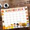 Fall Thanksgiving Calendar November Edition