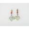 Super cute autumn earrings. Celebrate fall with these sweet dangles which have three teeny tiny copper enamel pumpkins of pastel green, orange, and lavender, with a pale green leaf swinging below. Super lightweight. Photo shows a dime for size reference.