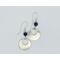 silver earrings with diamond-cut blue lapis lazuli beads, pewter off-center washer style dangles, and Argentium silver ear wires 